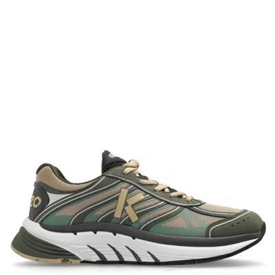 Kenzo Mesh-panelled Pace Sneakers In Beige