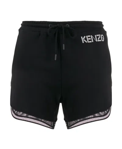 Kenzo Mesh-trimmed Shorts In Black