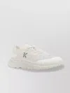 Kenzo Mesh Upper Round Toe Sneakers In White