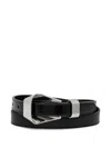 Kenzo Metallic-buckle Leather Belt In Black