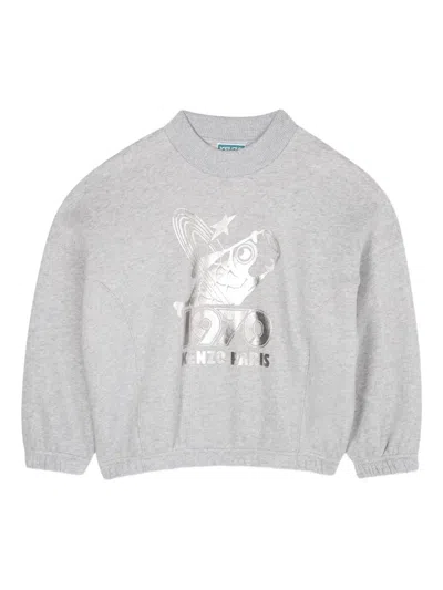 Kenzo Sweatshirt Im Metallic-look In Gray