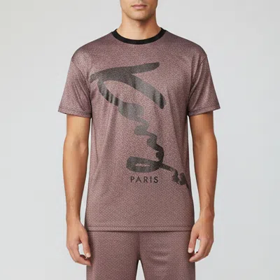 Pre-owned Kenzo Metallic Signature Print Jersey Crewneck T-shirt S In Silver