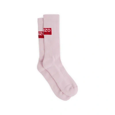 Kenzo Mid-calf Cotton-blend Socks In Pink