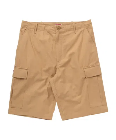 Kenzo Mid-rise Ripstop Cargo Shorts In Nude