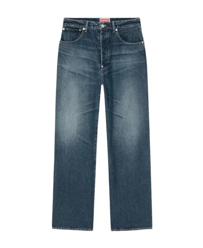 Kenzo Mid-rise Straight-leg Jeans In Blue