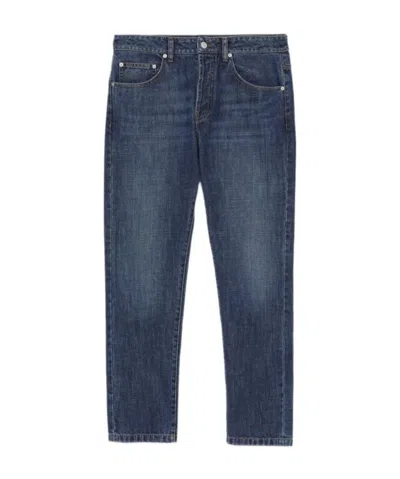 Kenzo Mid-rise Straight-leg Trousers In Blue