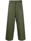 Kenzo Oversized Cotton Pants In Green