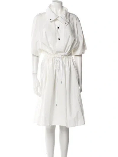 Pre-owned Kenzo Midi Length Dress W/ Tags In White