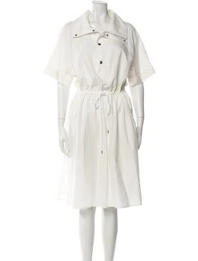 Pre-owned Kenzo Midi Length Dress In White