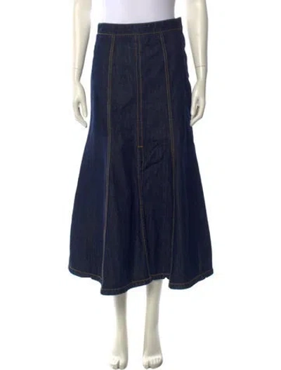 Pre-owned Kenzo Midi Length Skirt In Blue