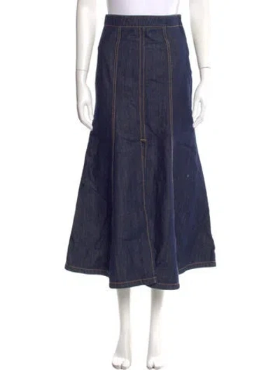 Pre-owned Kenzo Midi Length Skirt In Blue