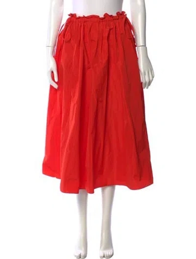 Pre-owned Kenzo Midi Length Skirt In Orange