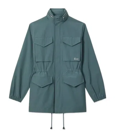 Kenzo Mid-length Windbreaker In Blue