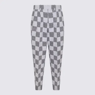 KENZO KENZO MIDNIGHT BLUE COTTON BLEND PATCHWORK PANTS