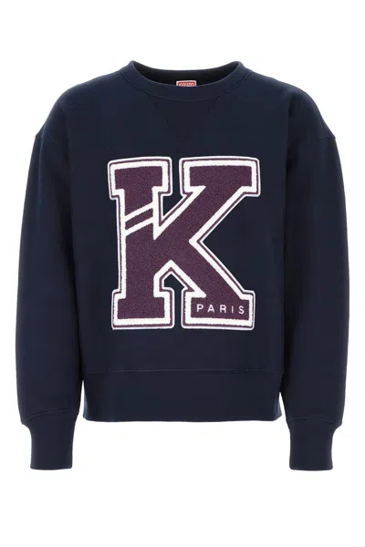 Kenzo Midnight Blue Cotton Varsity Sweatshirt