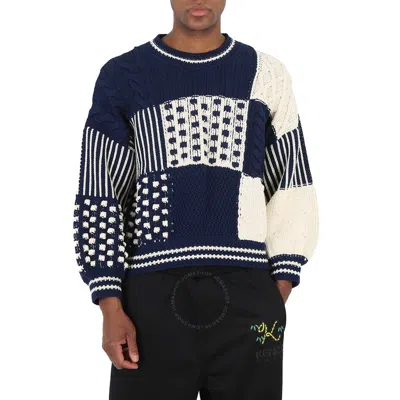 Kenzo Midnight Blue Mixed Cable Cotton Jumper