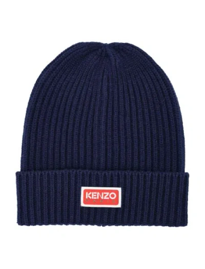 Kenzo Midnight Blue Stretch Wool Beanie Hat