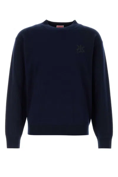 Kenzo Midnight Blue Wool-cashmere Knit Sweater