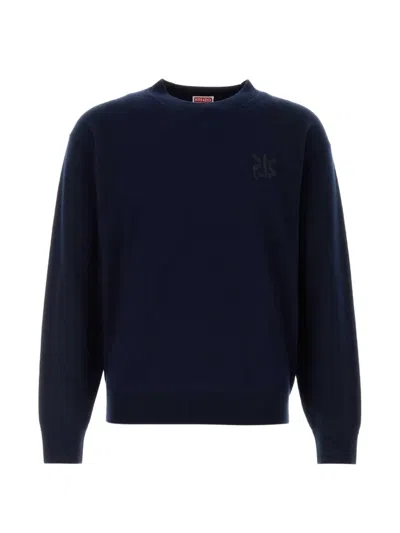 Kenzo Midnight Blue Wool-cashmere Knit Sweater