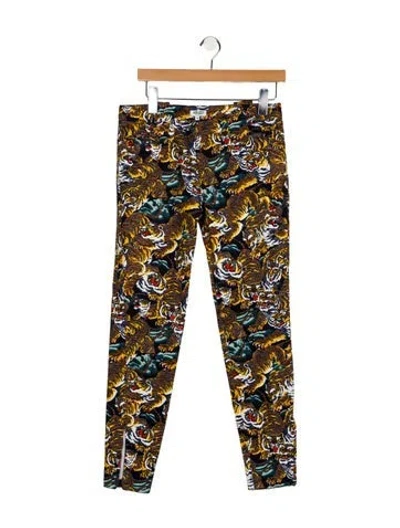 Pre-owned Kenzo Mid-rise Skinny Leg Jeans In Brown