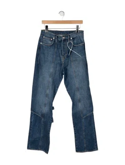 Pre-owned Kenzo Mid-rise Straight Leg Jeans In Blue