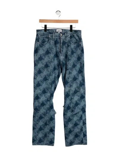Pre-owned Kenzo Mid-rise Straight Leg Jeans In Blue