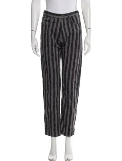 Pre-owned Kenzo Mid-rise Straight Leg Jeans In Gray