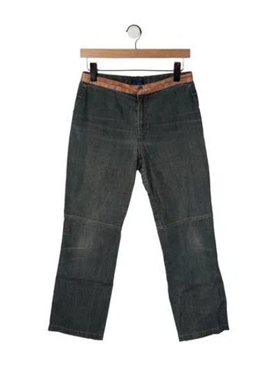 Pre-owned Kenzo Mid-rise Straight Leg Jeans In Green