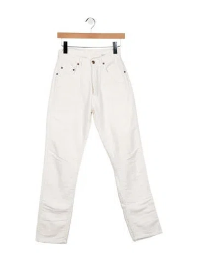 Pre-owned Kenzo Mid-rise Straight Leg Jeans In White