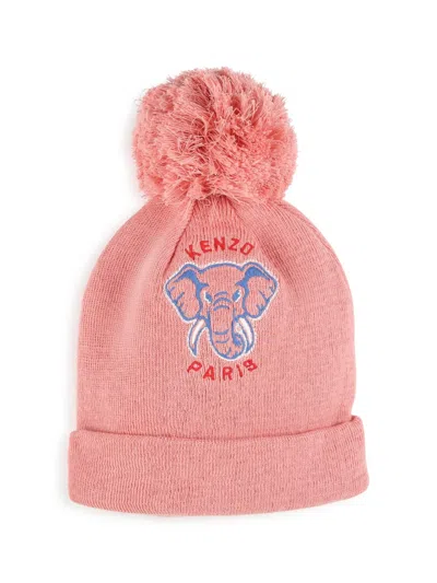 Kenzo Mini Cashmere Blend Hat For Kids In Green