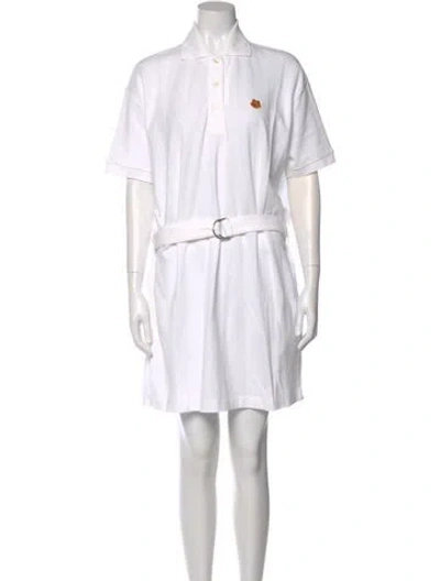 Pre-owned Kenzo Mini Dress W/ Tags In White