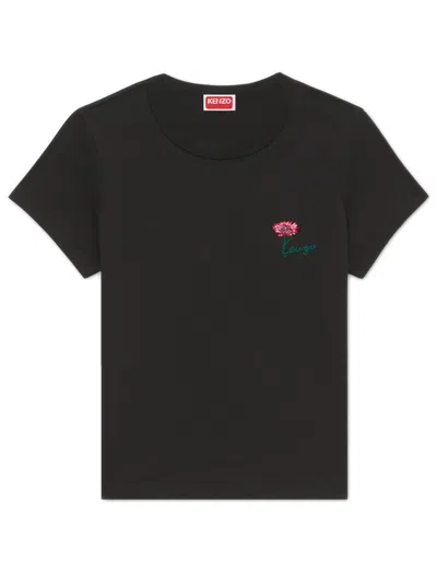 Kenzo Mini Fit Tulip T-shirt In Black