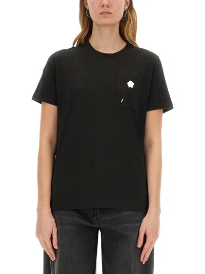 Kenzo Mini Floral Pin T-shirt In Black