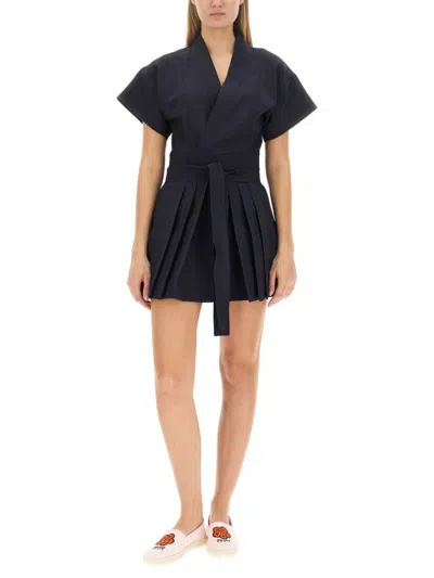 【関税&送料込】Kenzo Mini Kimono Dress Kenzo Black Short Sleeve Dress In Navy | ModeSens