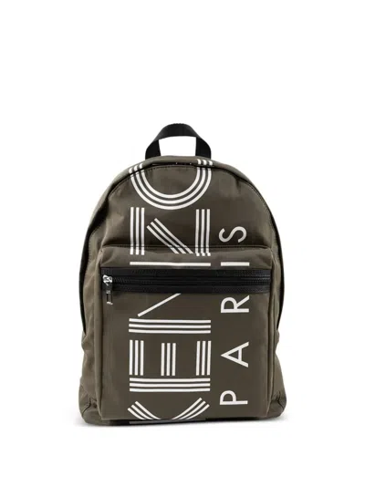 Kenzo Mini Logo-print Backpack In Green