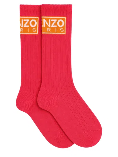 Kenzo Mini Paintris Unisex Kids Socks In Fuchsia