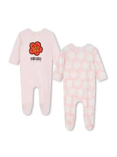Kenzo Mini Pijama Set For Little Ones In Neutral