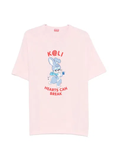 Kenzo Mini Print Front T-shirt - Size S In Pink
