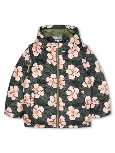 Kenzo Mini Removable Sleeve Down Jacket In Green