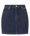 Kenzo Blue Dark Stripped Jacquard Cotton Mini Skirt In Blue