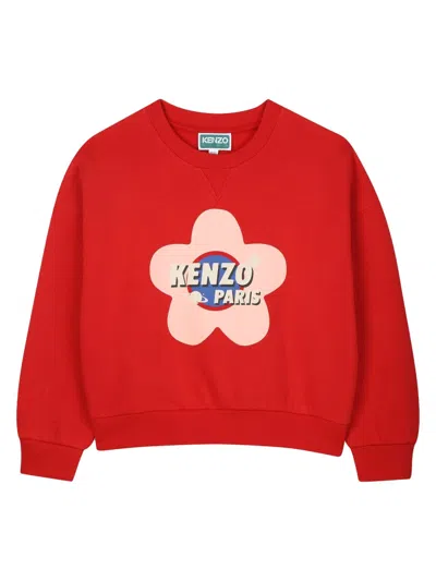 Kenzo Mini Sweatshirt For Girls In Red