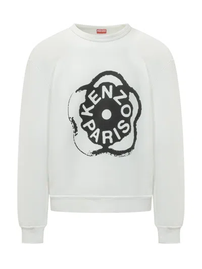 Kenzo Mini Sweatshirt With Stamped Design In White