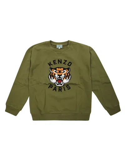 Kenzo Mini Tiger Graphic Sweatshirt In Green