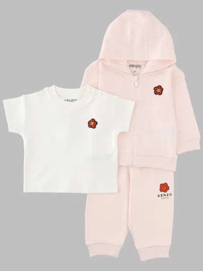 Kenzo Mini Trousers & Cardigan Set In Pink