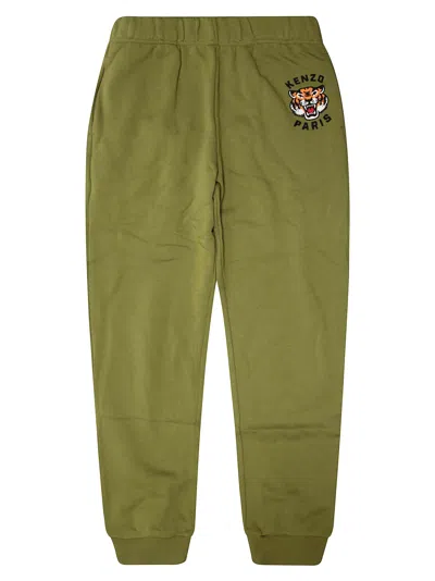Kenzo Mini Trousers Sweatshirt With Tiger Print In Green