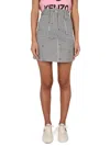 Kenzo Miniskirt With Print In Gray