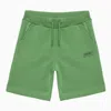 KENZO MINT GREEN COTTON SHORTS WITH LOGO