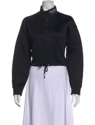 Pre-owned Kenzo Mock Neck Long Sleeve Sweatshirt In Black