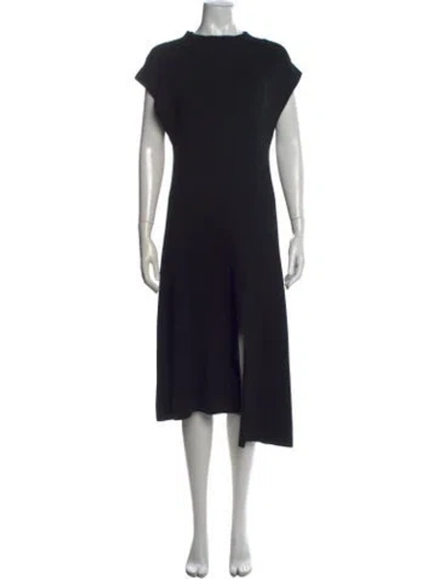 Pre-owned Kenzo Mock Neck Midi Length Dress In Black