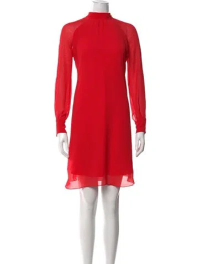 Pre-owned Kenzo Mock Neck Mini Dress In Red